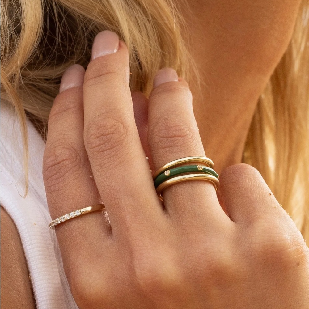 James Michelle NIB Enamel Stacking Ring Set - Picture 3 of 4